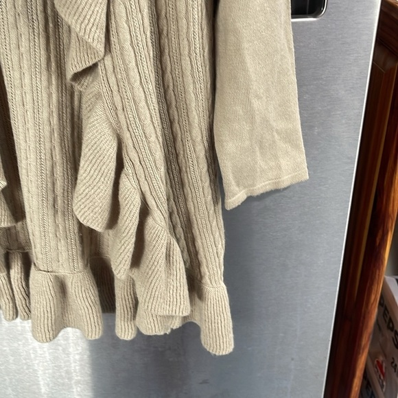 Outback Red oatmeal Fairy Ruffle open front w/hook & eye Cardigan Women Large - Picture 5 of 10